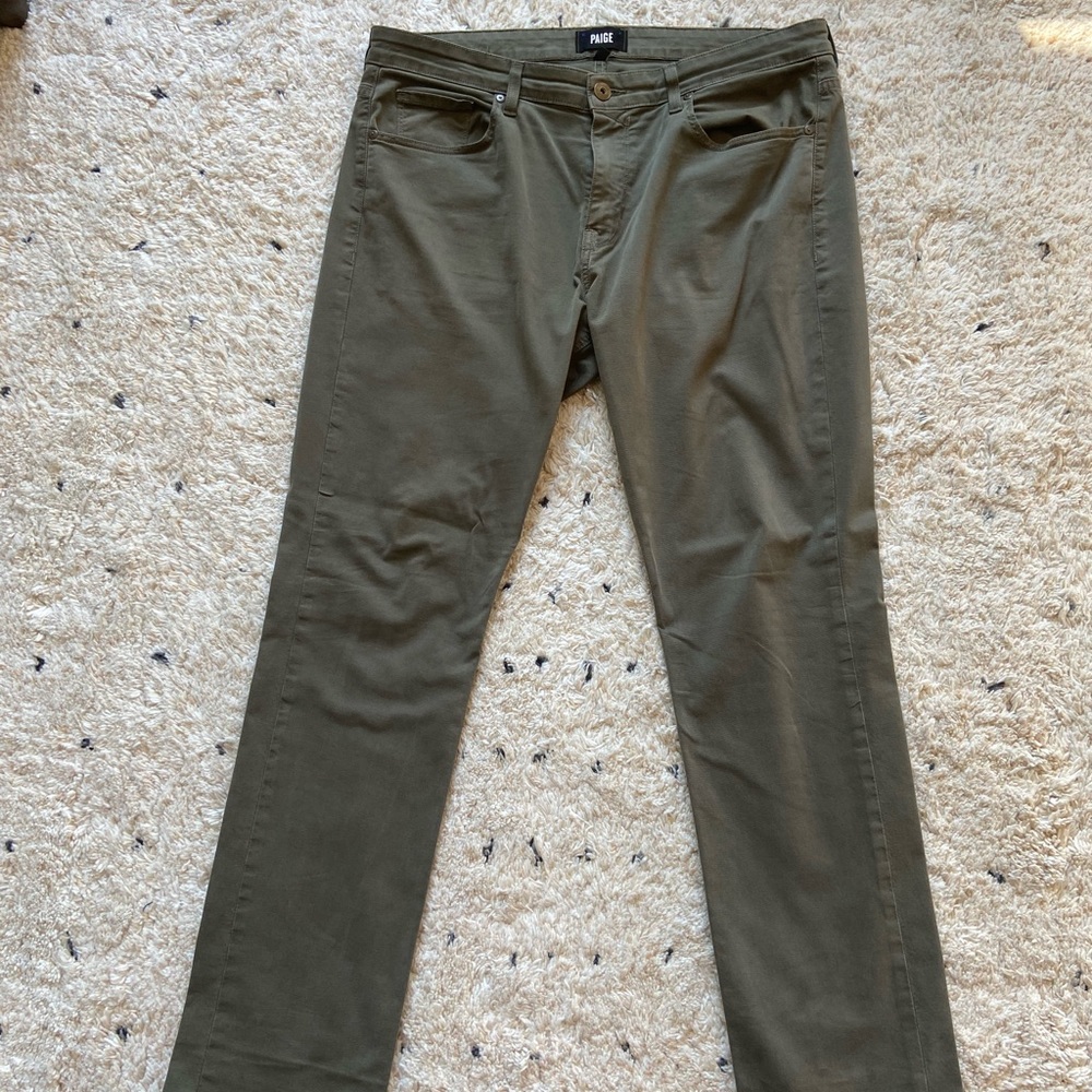 PAIGE Men’s Federal Jeans - Size 36; Loden Green; Barely worn